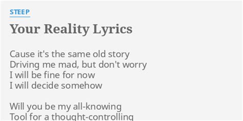 your reality lyrics|your reality lyrics fnaf.